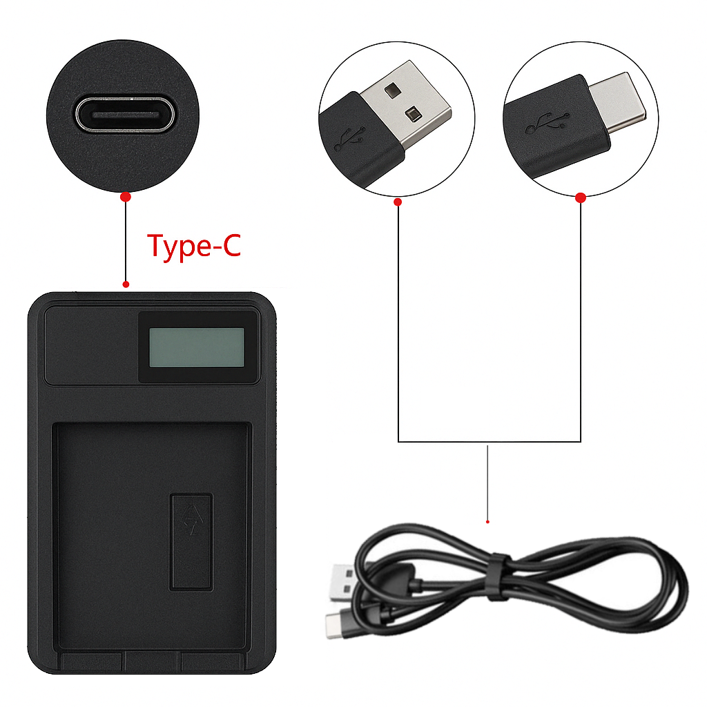 Mains Battery Charger For Canon EOS 200D Digital Camera