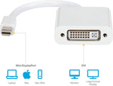 Mini DisplayPort To DVI Adapter Cable For Thunderbolt 1/2 Mac/PC - Mini DP to DVI Converter