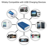 5 Port USB Charging Hub 40W Desktop Charger for Phones, Tablets, Cameras and USB Devices