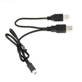Dual Power Y USB A to Mini USB 2.0 Cable – Compatible with Portable External Hard Drives