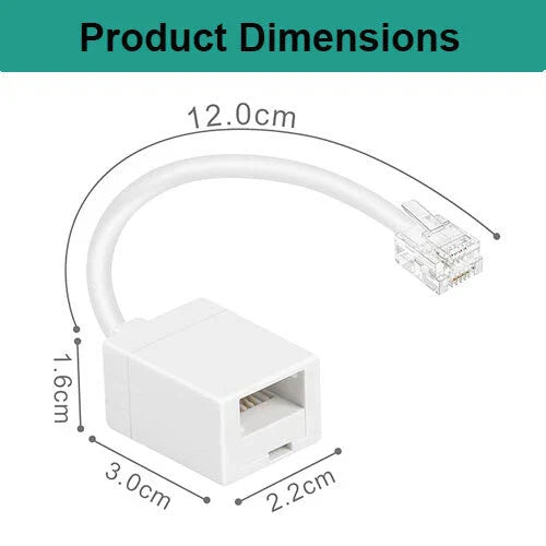 RJ11 to BT Adapter Plug Converter – Landline Phone, FAX, Modem Compatible with SKY, Plusnet, TalkTalk
