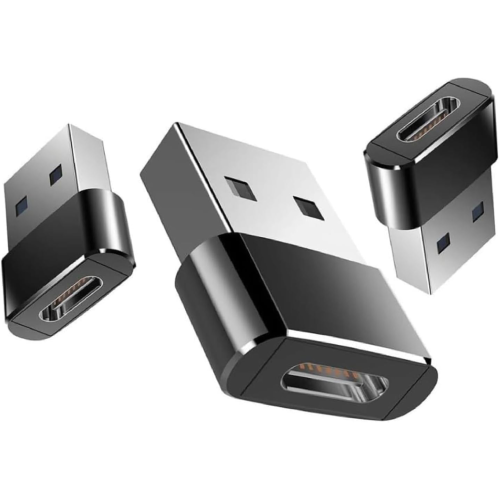USB to USB-C Adapter (3-Pack) – Type-C Female to USB-A Male OTG Converter for Charging & Data Transfer