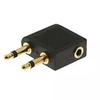 Gold Plated Airplane Headphone / Earphone Socket Adaptor For JVC