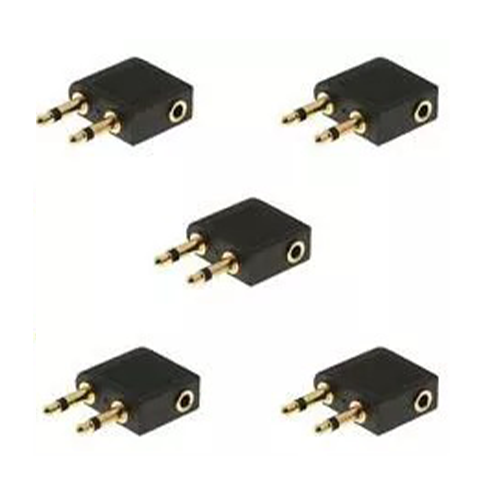 Gold Plated Airplane Headphone / Earphone Socket Adaptor For Panasonic - Pack of 5