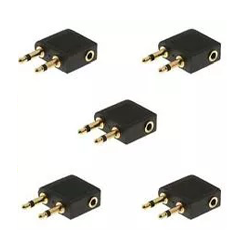 Gold Plated Airplane Headphone / Earphone Socket Adaptor For Berton - Pack of 5