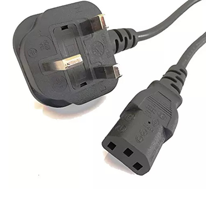 C13 Mains Power Cable (13A) With UK Plug For TV, Printer And PC