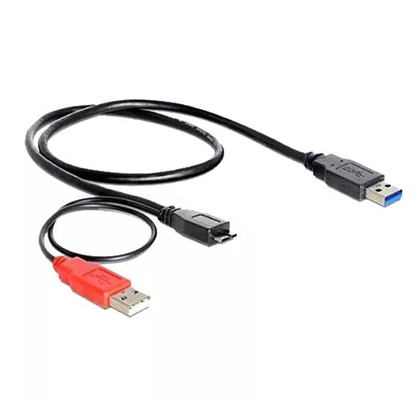 USB 3.0 Dual Power Cable For LaCie Harddrives - Type A to Micro-B