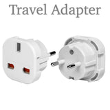 UK To Lithuania Travel Adapter - Converts UK Plug to 2 pin Round Plug