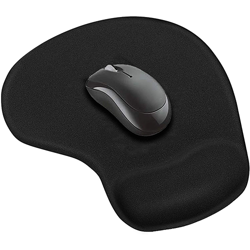 Anti-Slip Mouse Pad with Ergonomic Wrist Support - Black