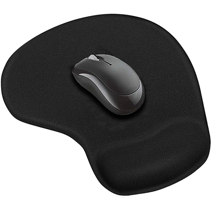 Anti Slip Mouse Pad with Ergonomic Wrist support - Color: Black
