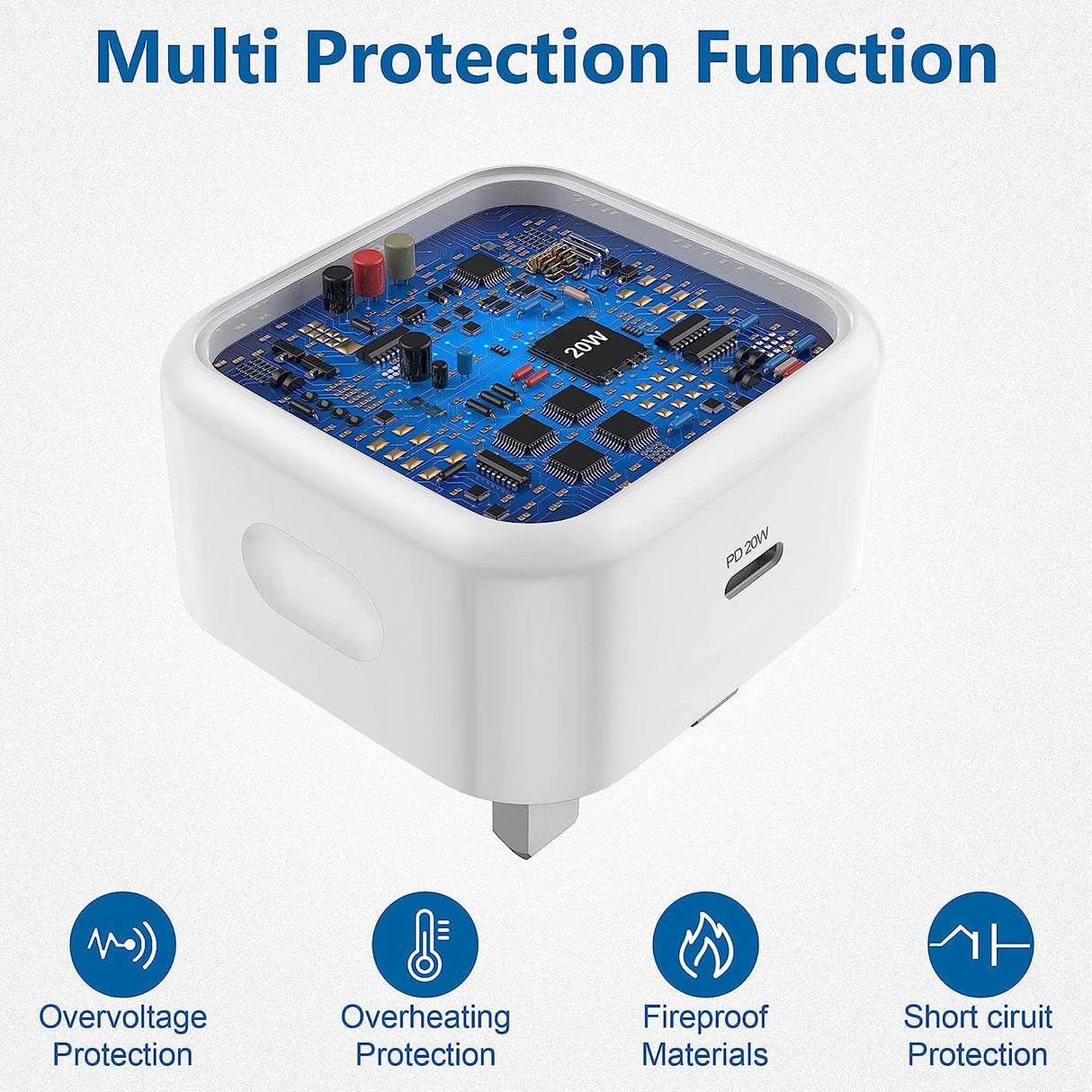 USB C Charger with USB Cable For Huawei Y9s Mobile Phone